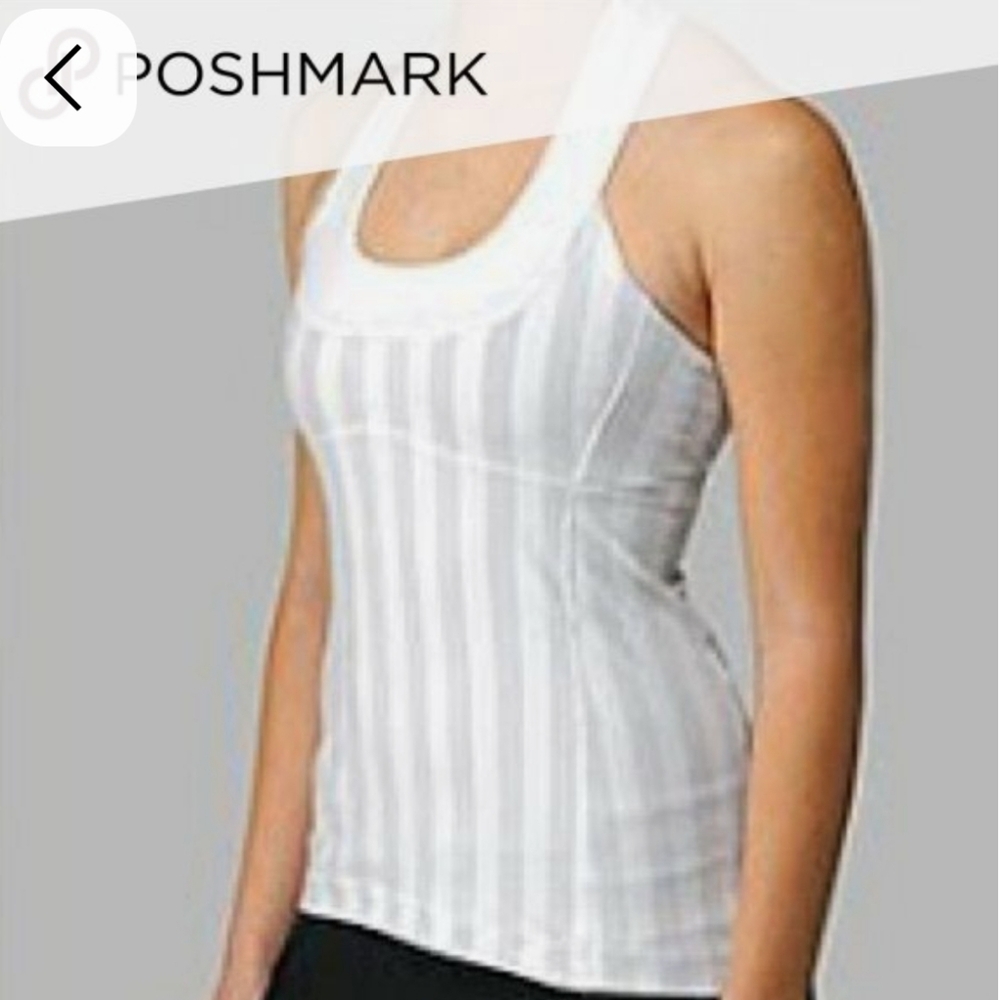 Lululemon white striped tank top size 4